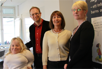 Veronica på mötet med Fredrik, Cecilia och Charlotte