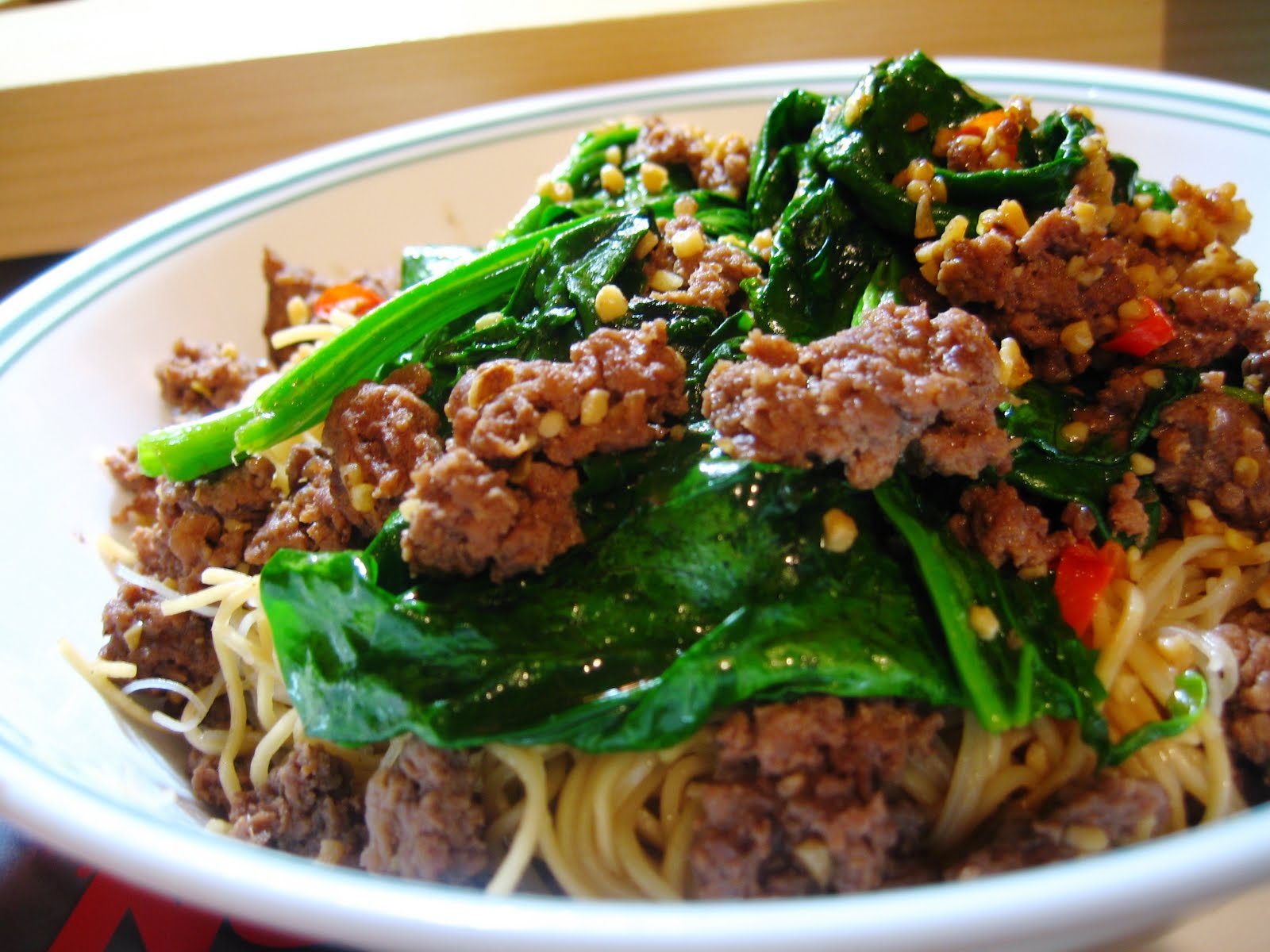 Mie Bayam - Mie Sapi Cincang Bayam Braised Noodle With Sauteed mie bayam mie sapi cincang bayam braised noodle with sauteed