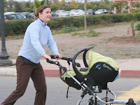 Young stroller-pushing mother out-rollering me... Roller-Stroller
