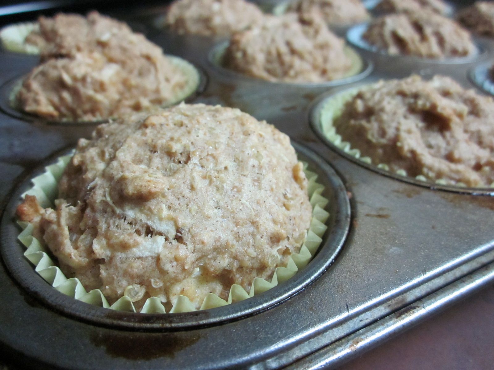 Karen’s Vegan Kitchen Apple Quinoa Spelt Muffins