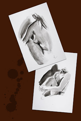 nude watercolor sketch 1 and 2