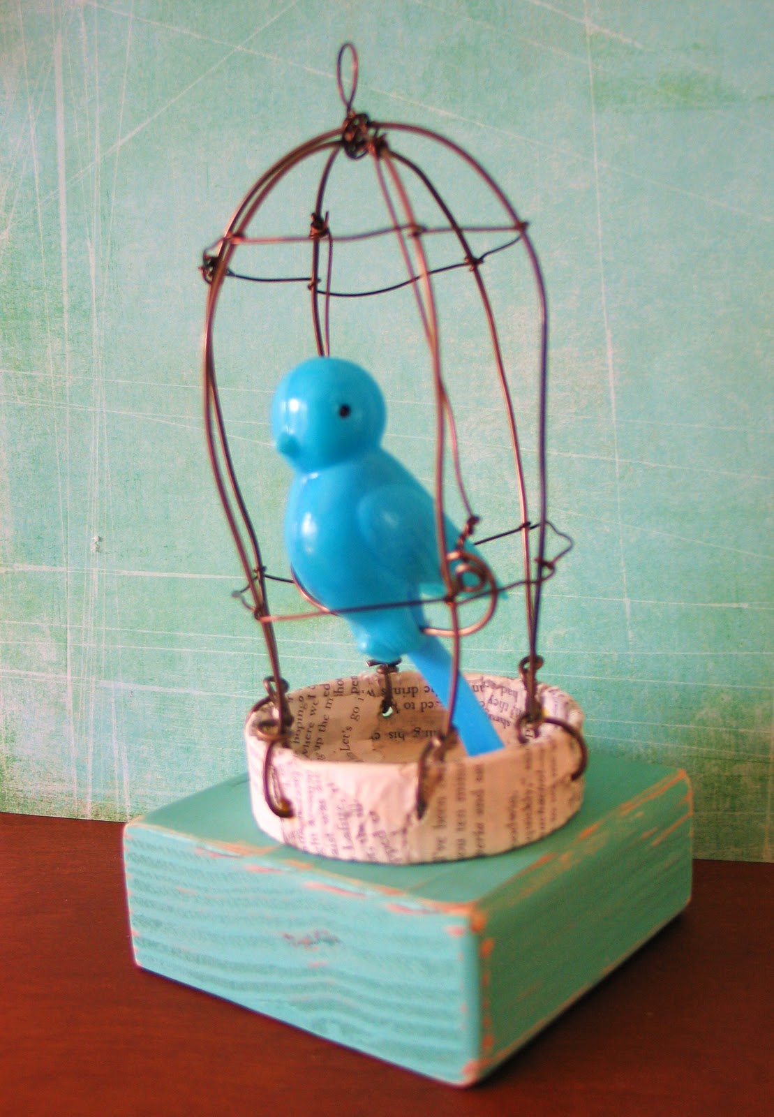 Art as Usual Tutorial Collaged Wire Birdcage