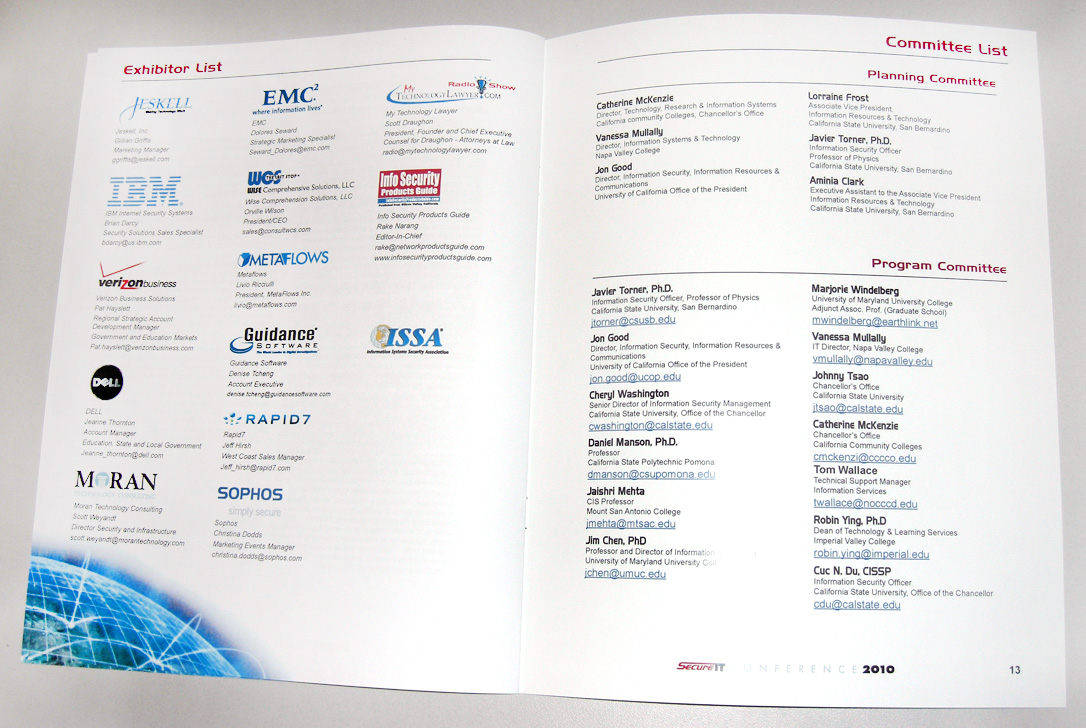 event booklet