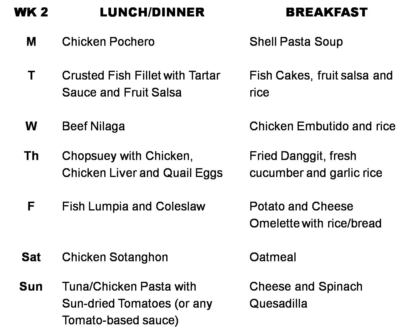 Heavy Breakfast Menu
