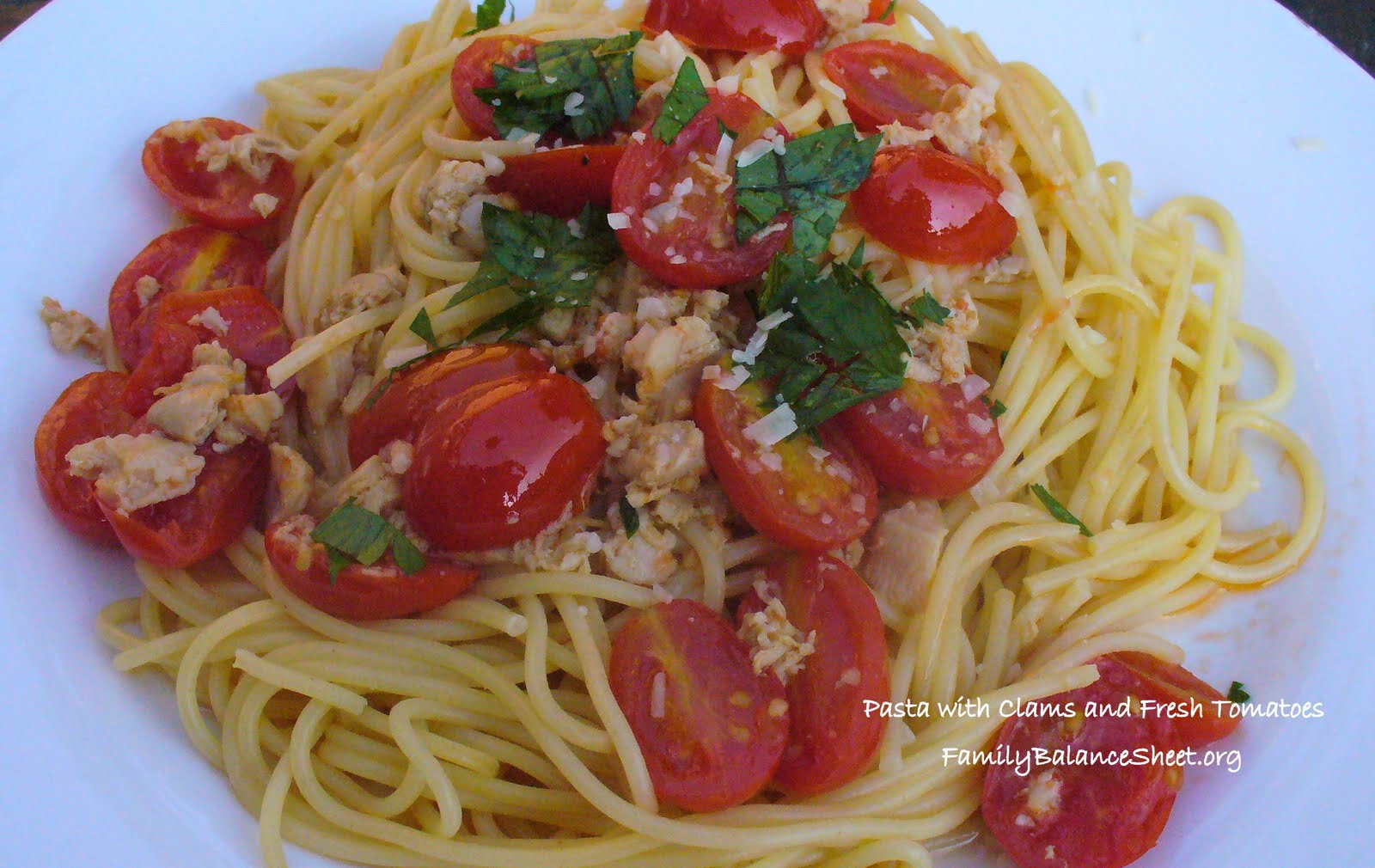 Pasta with Clams and Fresh Tomatoes Family Balance Sheet