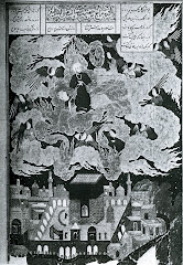 Fig. 44. Ascension to heaven of Muhammed above the Ka’aba. Herat