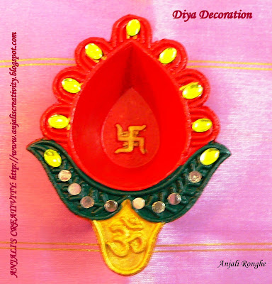 Anjali's Creativity: DIYA DECORATION!!