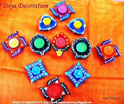 Anjali's Creativity: DIYA DECORATION!!