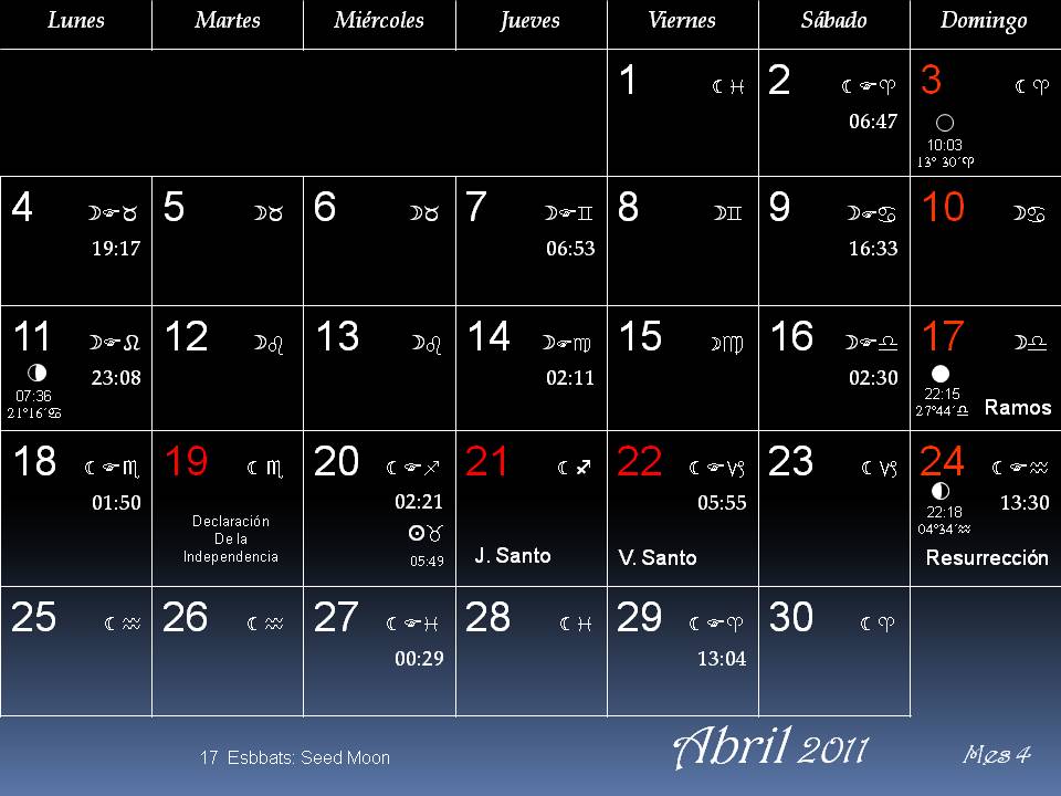 calendario 2011 espaa. Calendario 2011,los días