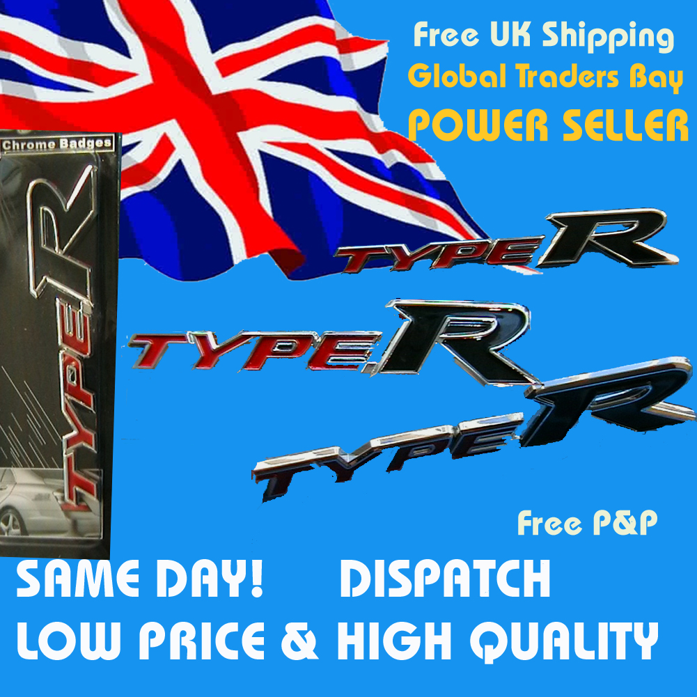 Stick On Car Badge Emblem Chrome Effect TYPE R FREE P&P eBay