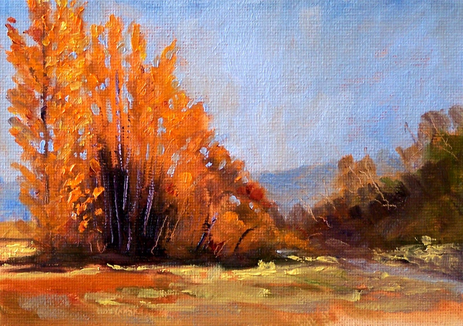 Painting Small Impressions NovemberOriginal American Landscape Oil Painting