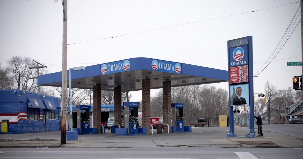 CHANGE. Change in Oil The Obama Gas Station