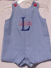 Blue gingham shortall