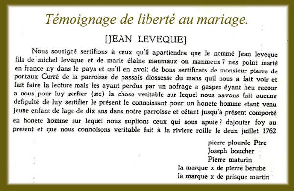 On le dit orphelin à son arrivée à    Riv. Ouelle
