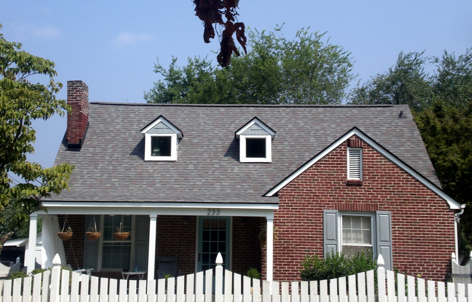 white brick cottage