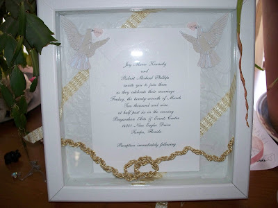 Wiccan Wedding Ceremony on Special Order Shadowbox With An Invitation Framed With