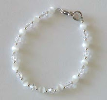 Crystal and White Catseye Bracelet