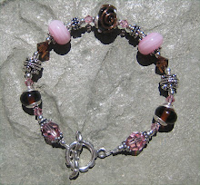 Pink and Chocolate Lampwork Bracelet