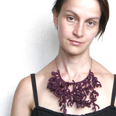 freeform crochet crocheted necklace jewelry sea inspired coral