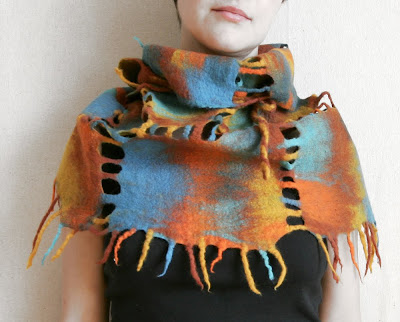 fashion scarf, felt, felted, felting, scarf, wet felted, wool scarf