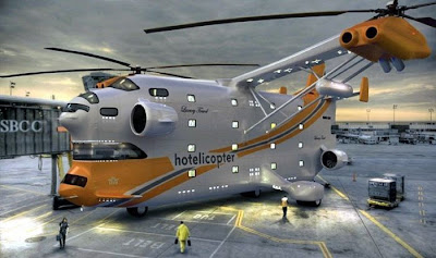 Helikopter Yang Membawa Hotel Bintang Lima Terbang