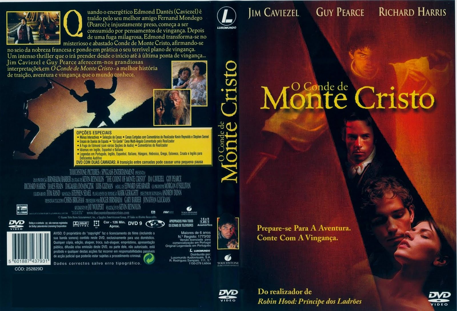 Capas Filmes Épicos: O Conde de Monte Cristo