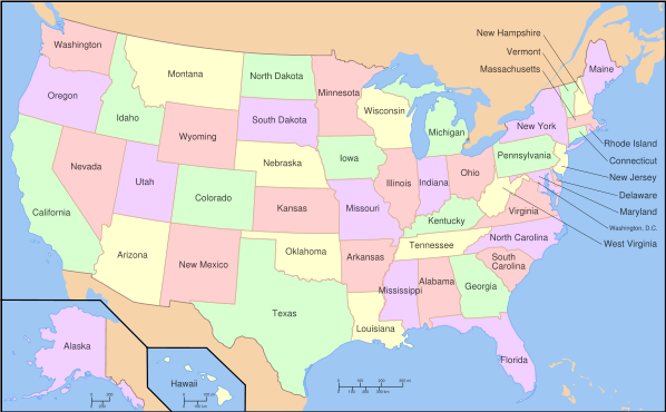 Negara Amerika Serikat terletak di wilayah Benua Amerika bagian utara