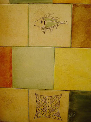 azulejos de baño pintados, reciclado, restauración, hecho a mano