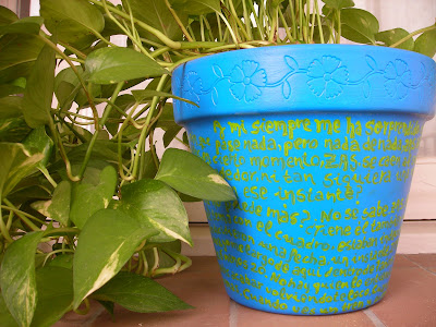 tiesto, maceta, decoracion, pintado a mano, Baricco