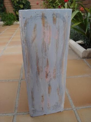 Reciclando, reciclaje, Antes y después de un cajón, imprimación, betún de judea