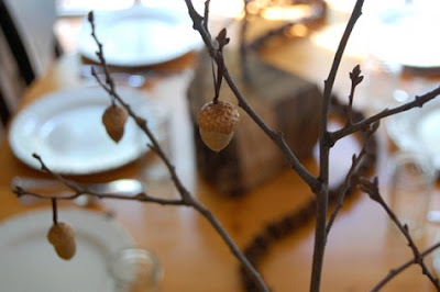 como hacer un centro de mesa muy navideño, ramas, arbol, bellotas, tutorial, inpiración