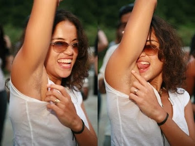 see the girls with hairy armpits dont dare to smell them