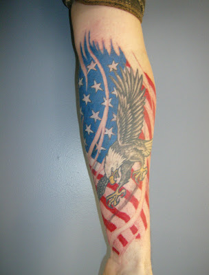 Bald Eagle and Flag