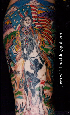 Indianon horseback tattoo