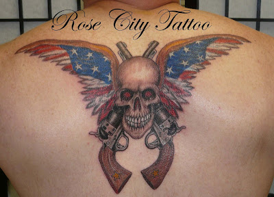 American Skull Tattoo