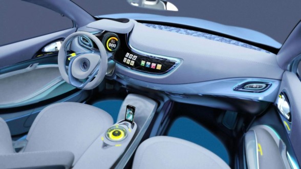 Renault Fluence Z.E. Concept is an all-electric car with a Renault Fluence Z.E. Concept is an all-electric car with a