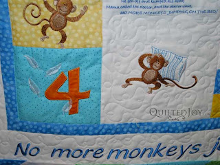 5 little monkeys quilt, quilted by Angela Huffman