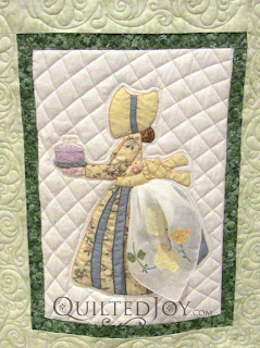 June block in a Hankie Lady Obsession Quilt with custom quilting by Angela Huffman - QuiltedJoy.com