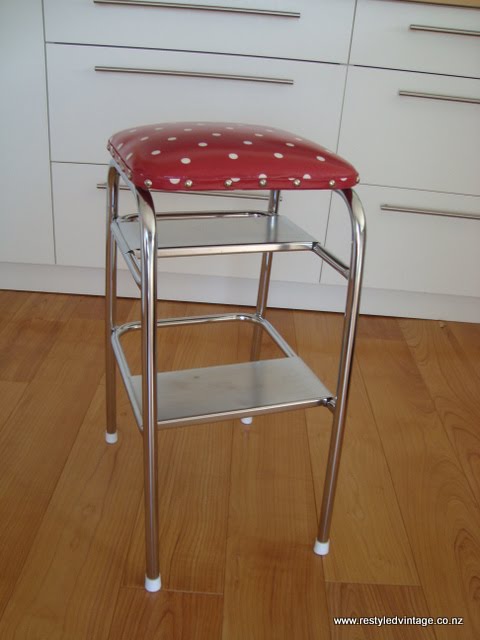 Restyled Vintage Retro Kitchen Step Stool