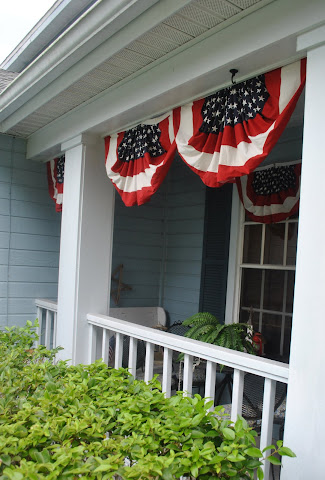 My bunting-decorating front porch