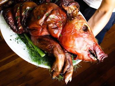 Whole Roasted Pig and Liocco Wines