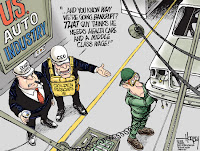 David Horsey cartoon on auto industry financial problems
