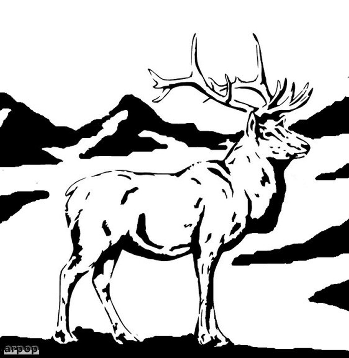 realistic elk coloring pages