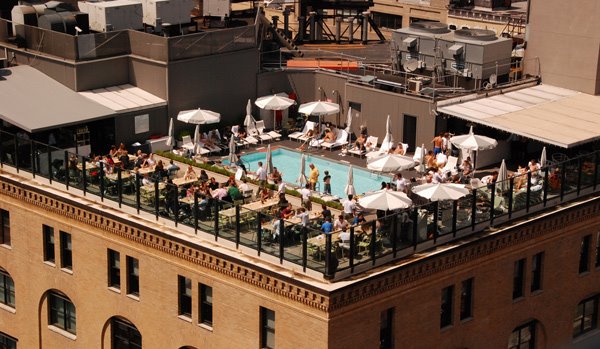 soho house rooftob pool and bar in new york city