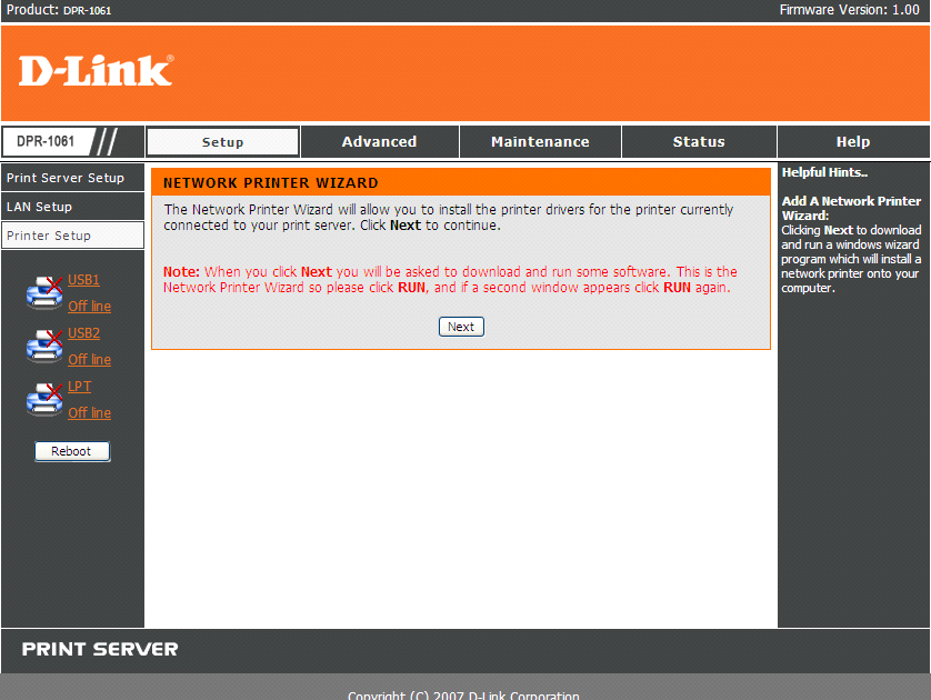 Computer technology information sharing DLink DPR1061
