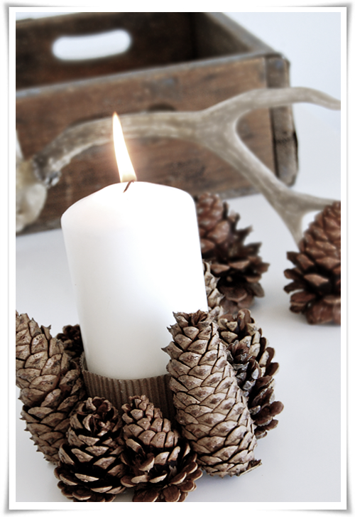 DIY Pinecone candle holder Stylizimo