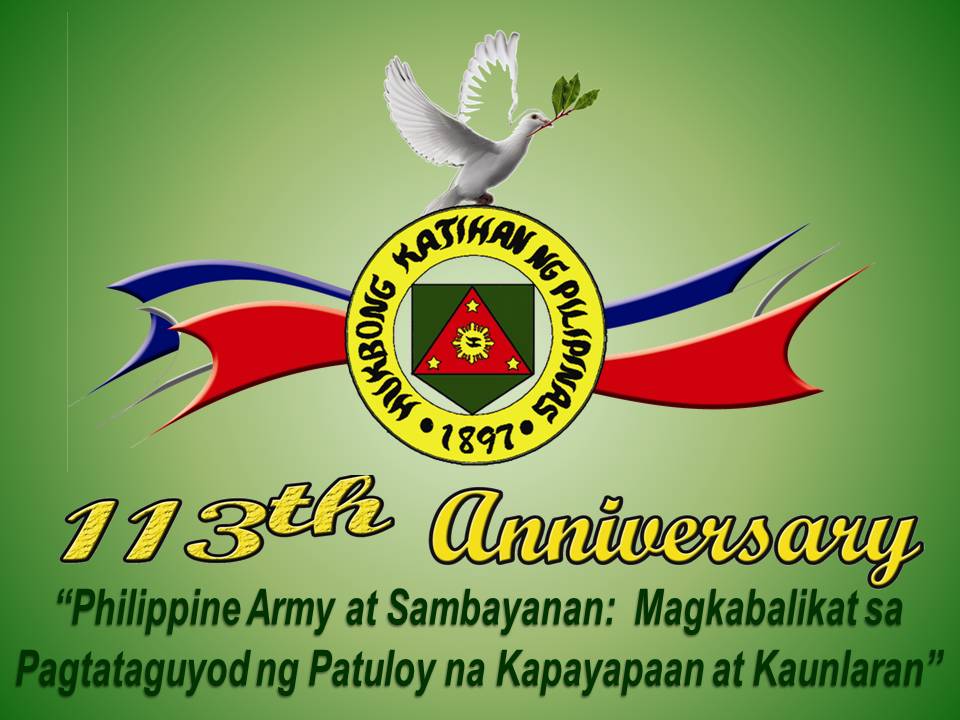 army anniversary logo philippine 113th theme infantry kaunlaran battalion celebrates patuloy ng sa na its 73rd