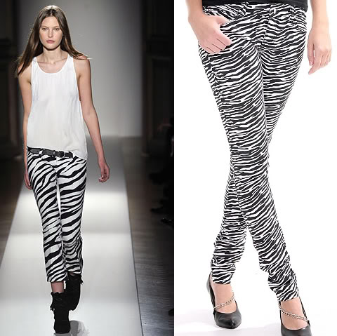zebra print. Zebra Print Denim Skinny