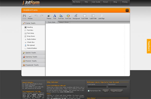 Jotform.com free contact form services