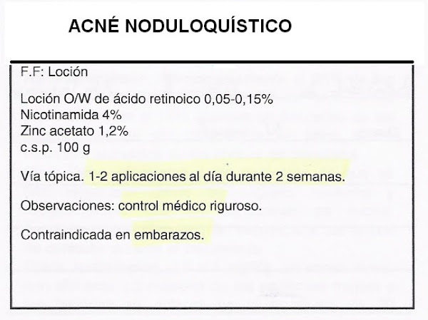 Fórmula Magistral .Acné noduloquístico.